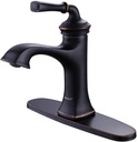 Bathroom Faucet Oil Rubbed Bronze Sink Vanity Faucets Single Handle Brass 8 Inch Lavatory Basin Mixer Taps for Restroom Fit 1 or 3 Hole (with Deck Plate) RBROHANT RBF65007ORBP