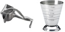 Barfly Large Manual Juicer - Aluminum and Barfly Measuring Cup, 2.5 oz, Stainless Steel