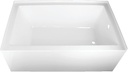 Kingston Brass Aqua Eden VTAP603622R 60-Inch Acrylic Alcove Tub with Right Hand Drain, White