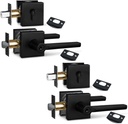 Set of Entry Lever and Deadbolt Same Keys in Black HD1601-D105-DB-2SET-TMC