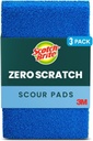Scotch-Brite® Zero Scratch Scour Pad, 3 Scrubbing Pads, Non-Scratch Scouring Pads for Kitchen and Dish Cleaning