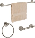 Dynasty Hardware 7500-SN-3PC Bel-Air Series Bathroom Hardware Set, Satin Nickel, 3-Piece Set, with 24" Towel Bar