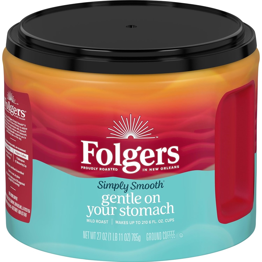 Folgers Simply Smooth Ground Coffee, Mild Roast, 27 Ounces