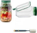 2025 New Side-Opening Salad Jar - Leakproof Mason Jar Container, Dishwasher Safe, All-in-One Meal Prep Solution for Fresh Lunches On-the-Go (1PC)