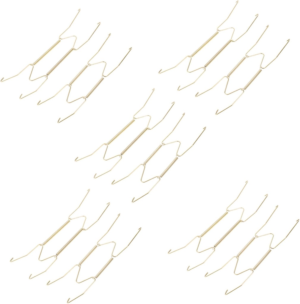 NUOBESTY 10pcs Invisible Spring Hangers Wire Plate Holders for Wall Dish Display Hooks