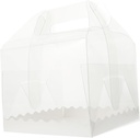 10pcs Bakery Box Cupcake Carrier Portable Cake Carrier Take Out Plastic Cake Packing Container Safe Food Material Glossy Appearance for Birthday Party