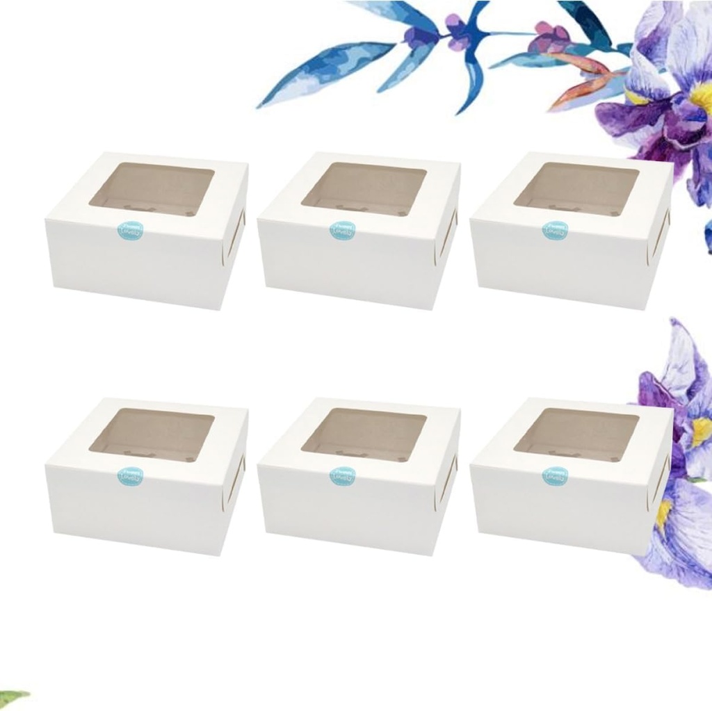 PRETYZOOM 25pcs Cupcake Containers with Inserts White Muffin Boxes for Party Favors Bakery Use and Four Compartment Design for Secure Packaging