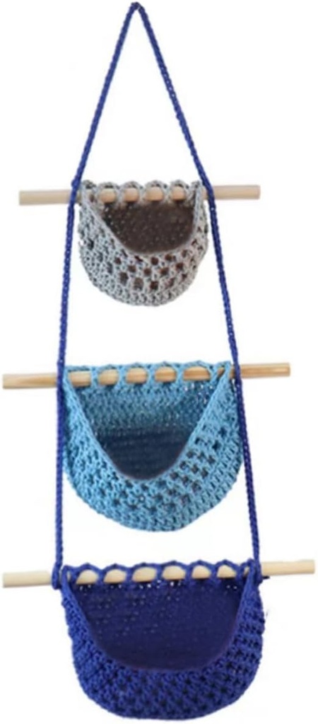 Hanging Basket for Kitchen Wall Fruit Baskets for Kitchen Fruit and Vegetable Organizer Space-saving Storage Handcrafted Decor