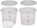 Cmbro 6-Quart Round Food Storage Container with Lid - BPA-Free,2 pack with Scraper Bundle, Restaurant Containers with Lids for Bread Proofing, Clear Plastic Storage Bins with Lids