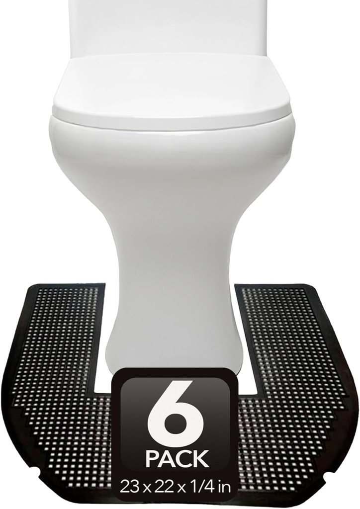 SMELLRID Absorbent & Odor - Control Bathroom Mat for Toilets for Men – High-Performance Splash Pad for Hygiene and Floor Protection – Durable Bathroom Mats – Pack of 6 (22 x 22 x 0.25 Inches)