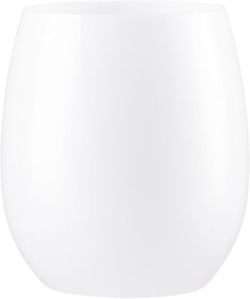 Disposable Plastic Elegant 12 Oz White Stemless Wine Goblets - Set of 6 | Perfect for Parties & Special Occasions