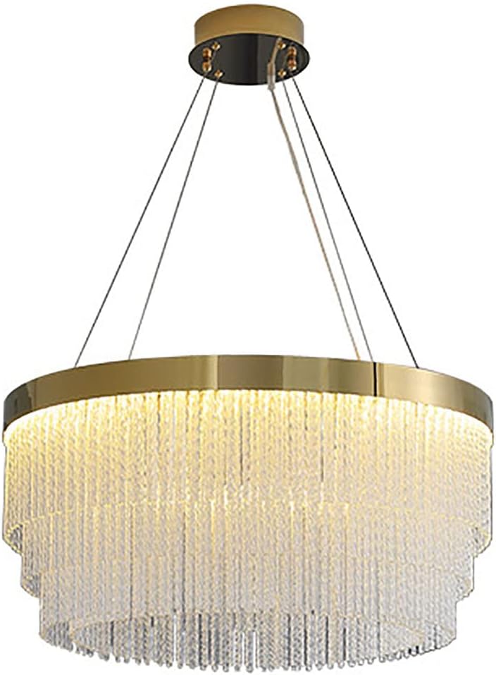 Modern Chandelier Ceiling Light Gold Creative Crystal Pendant Light Oval Ceiling Hanging Light for Dining Room Bedroom-Golden 40 * 26cm