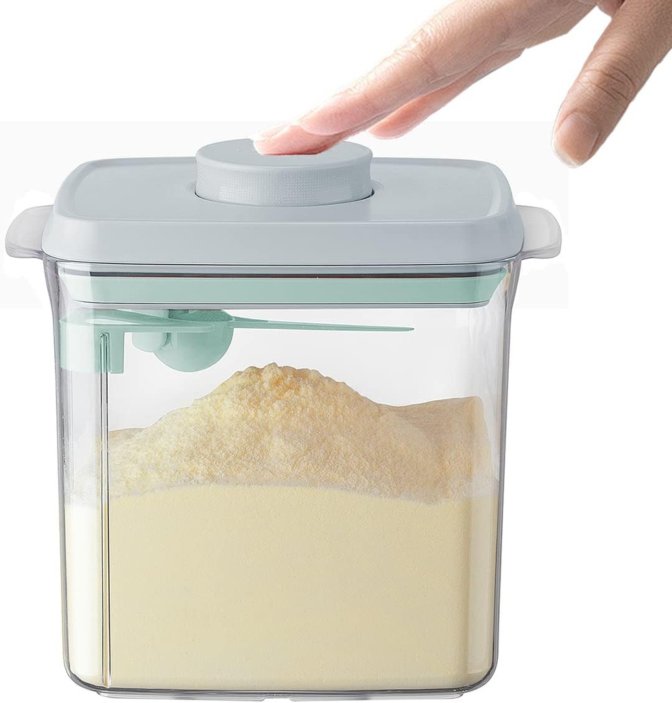 1700ml Airtight Food Storage Container - BPA Free Formula Dispenser with Scoop & Scraper, Leakproof Stackable Kitchen Canister for Flour, Cereal, Snacks (1.85qt)