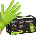 TitanFlex Heavy Duty Industrial Nitrile Gloves with Raised Diamond Texture, 8-mil, Latex Free, Powder Free (Green/Dark Green)