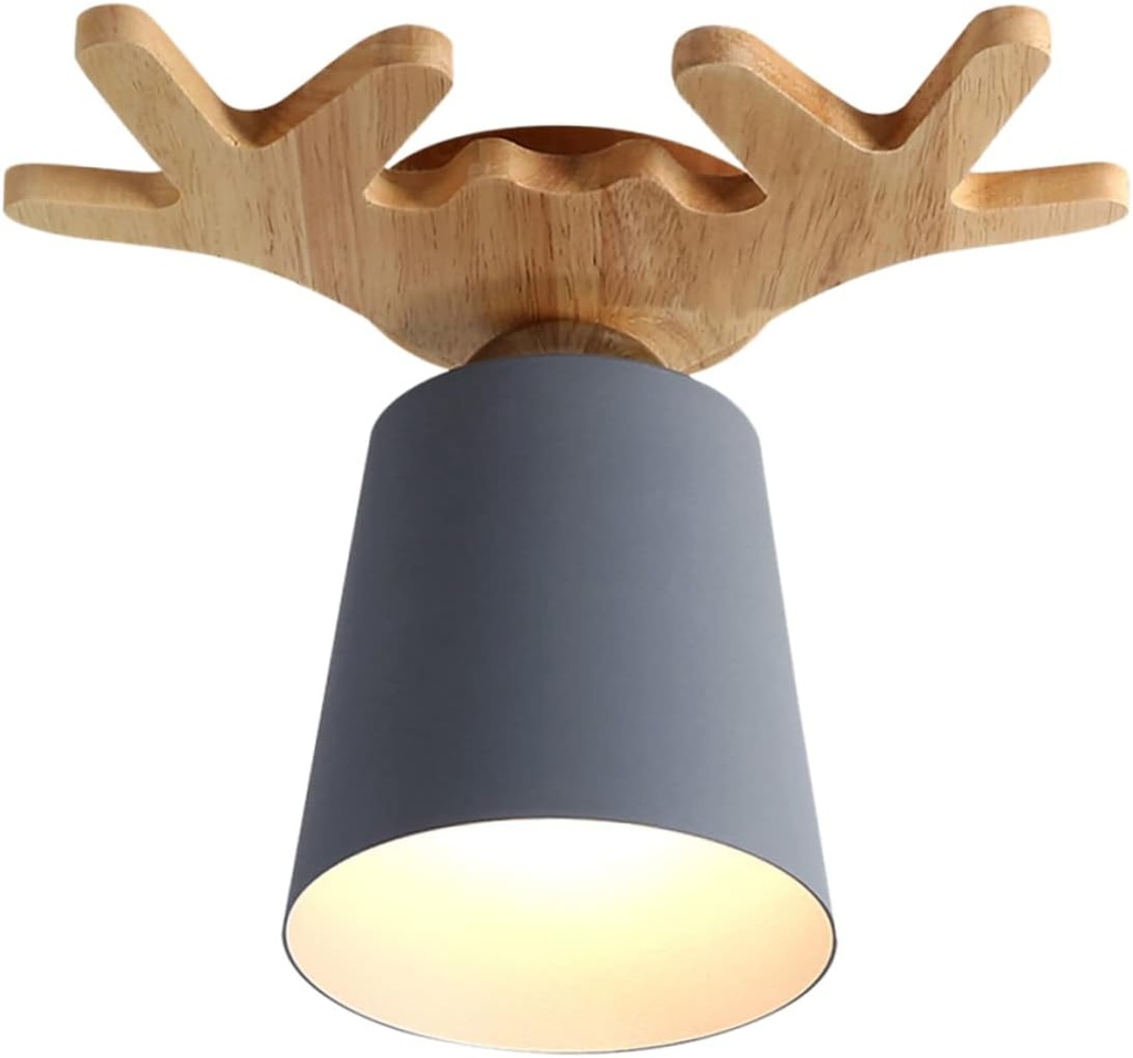 DOITOOL Antler Ceiling Light Modern Gray Indoor Fixture for Hallways and Corridors Elegant Antler Design Creates Warm Atmosphere for Entryways and Living Spaces