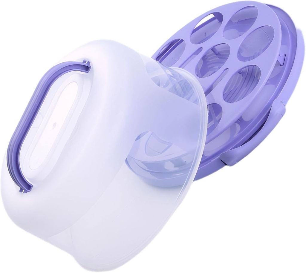 Round Cake Carrier with Handle - Food Safe Transport Container for 8-10 Inch Cakes