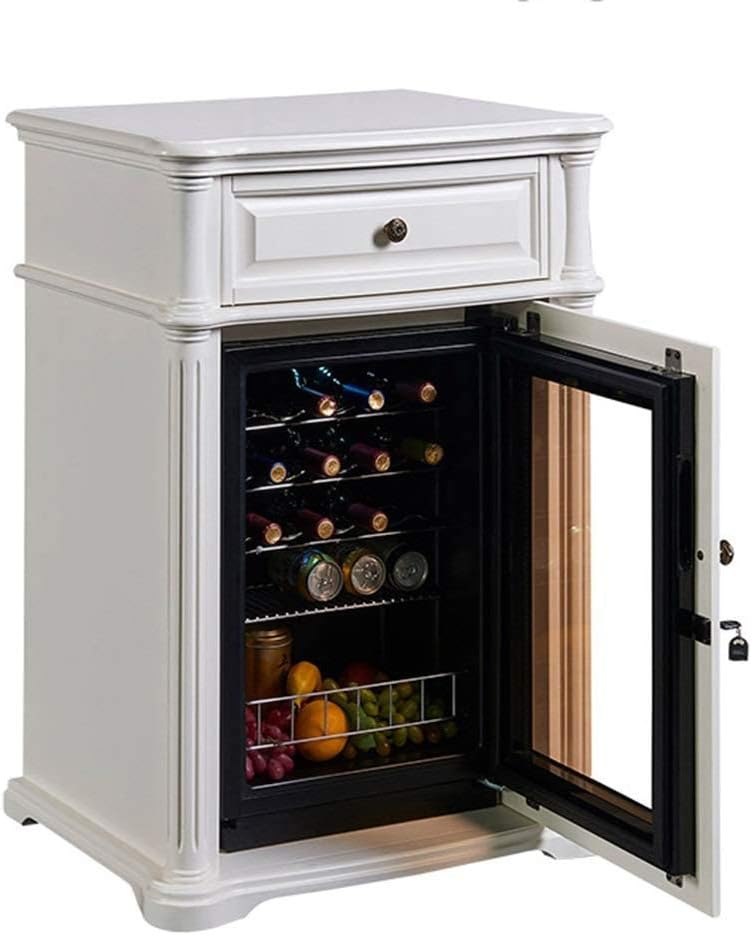 Retro Wine Cellar, Independent Wine Cellar, CNC Temperature-Adjustable Constant Temperature Refrigerator, Silent Beverage Cooler (Brown 60 * 55 * 98cm, White