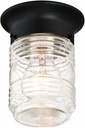 Design House Jelly Jar Ceiling Light, Indoor/Outdoor, Flush Mount, Dimmable, Uses (1) 60W Bulb, Matte Black, 4.8 in. Diameter x 5.9 in. H, 587220