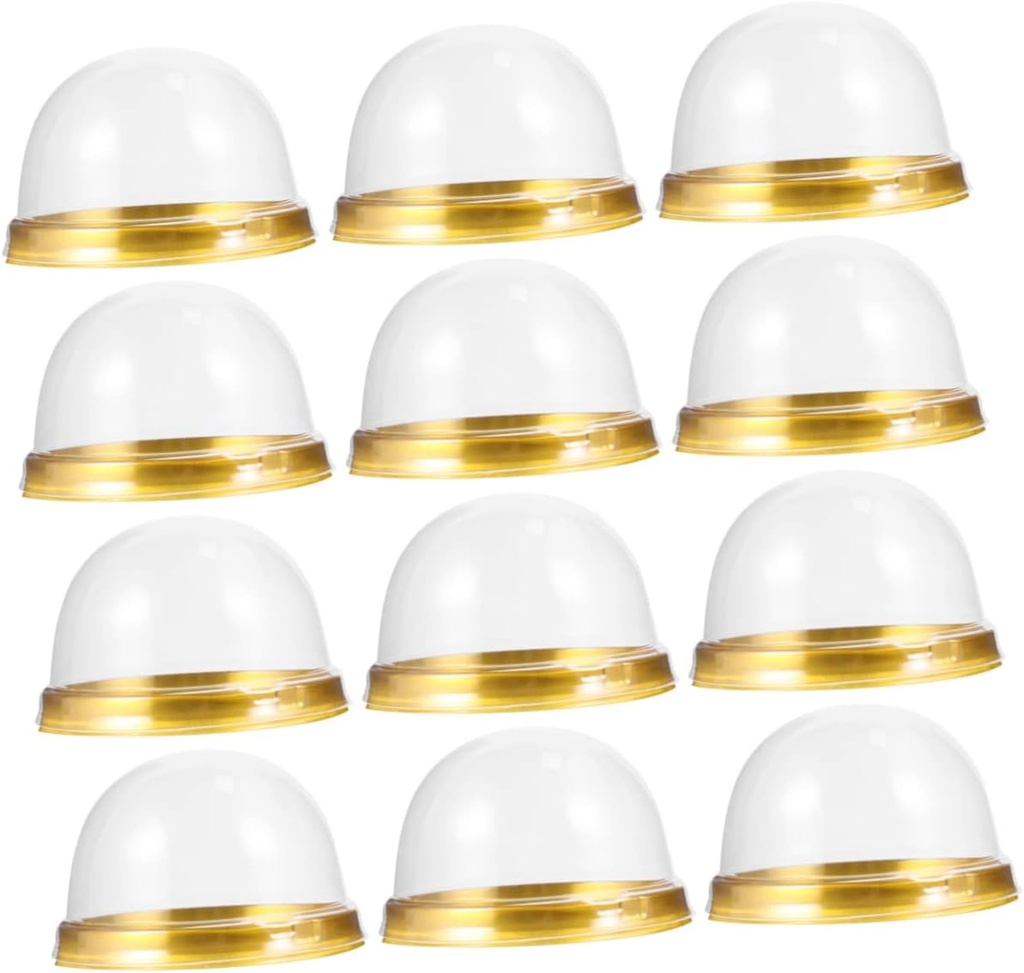 100pcs Round Plastic Egg Yolk Crisp Packaging Box Dome Dessert Containers for Cakes Cupcakes and Pastries Food Grade Pet Material Design