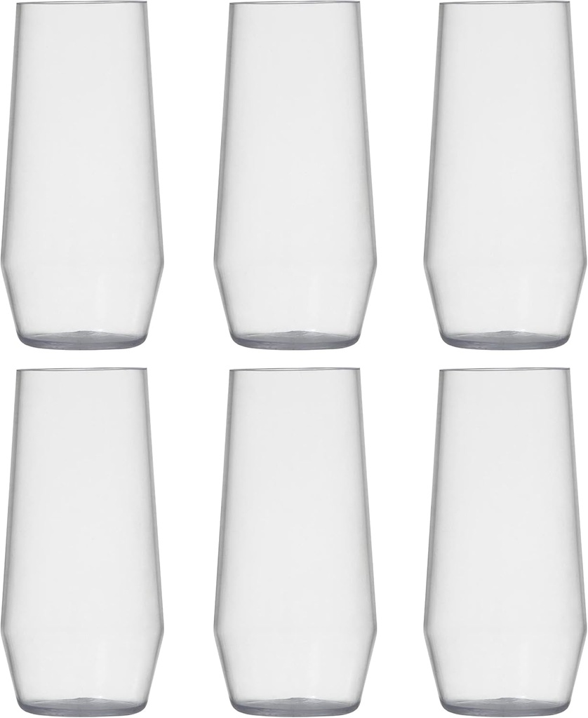 Fortessa Sole Outdoor Shatter Resistant BPA Free Premium Copolyester Plastic Drinkware, Iced Tea Glass, 18 Ounce (Set of 6)