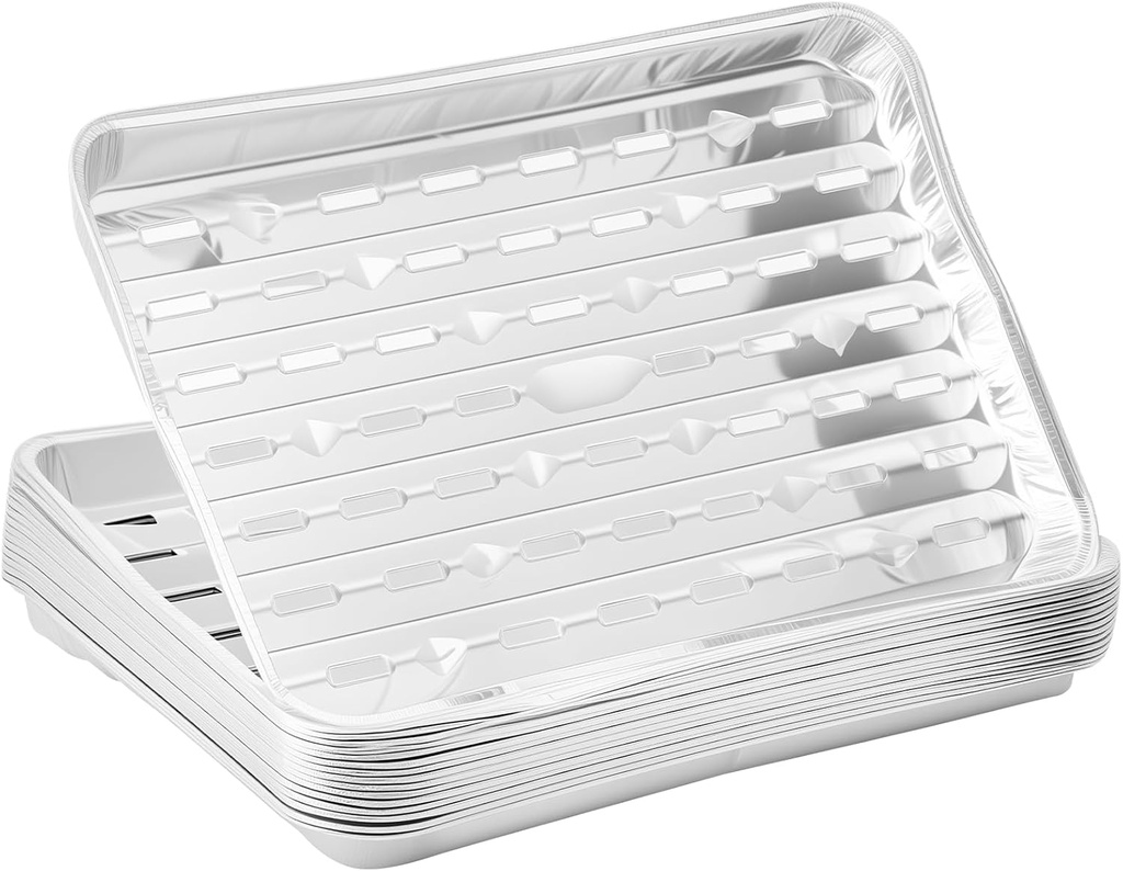 20Pcs Rectangular Aluminum Foil Food Pan Heat Resistant Versatile Aluminum Foil Sheet Pan asy Cleaning Food Tray for Steamer Baking for Oven