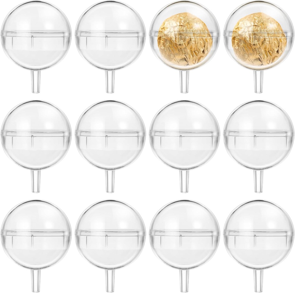 DOITOOL 100Pcs Clear Acrylic Chocolate Holders Mini Cupcake Muffin Truffle Wrapping Boxes Candy Dome Packaging Boxes for Valentine'S Day, Weddings, and Diy Crafts Bouquet