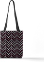 CafePress Chevron Zigzag Drops Black Pink All Over Print Tot 13"x13" Reusable Grocery Shopping Sling Tote Bag