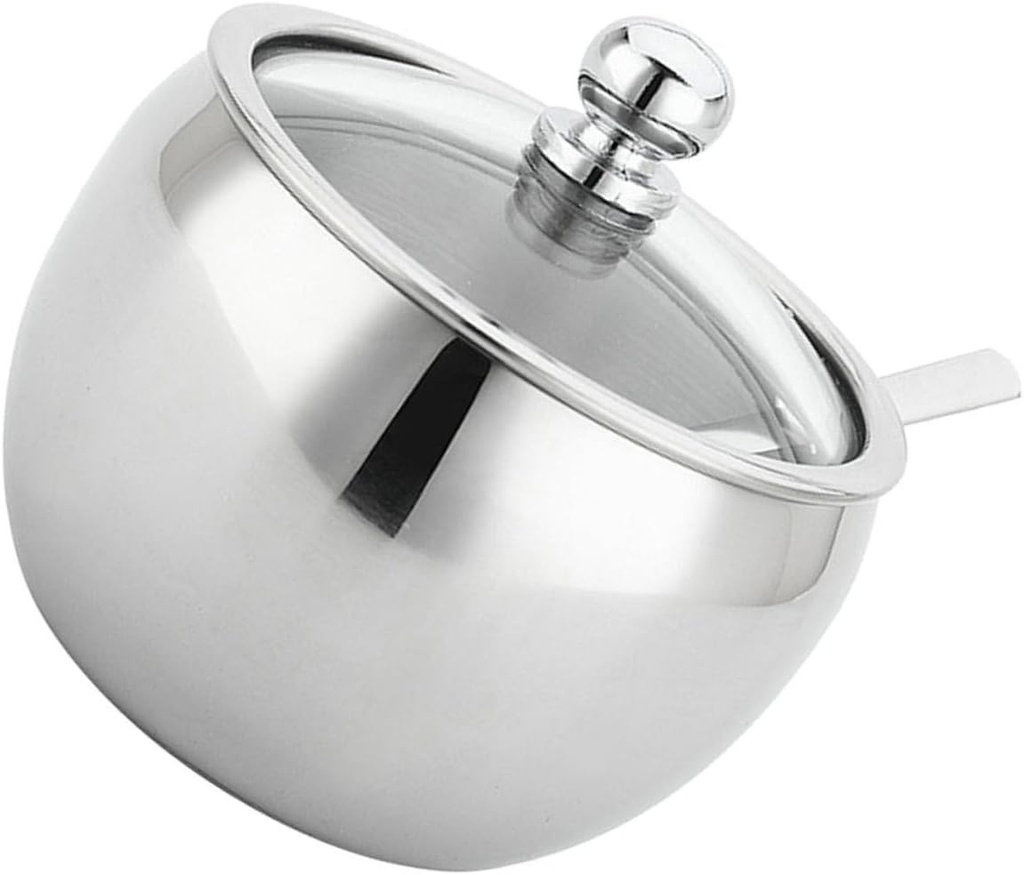 Zerodeko Stainless Steel Spice Jar with Cover Sugar Salt Seasoning Condiment Pot Kitchen Storage Container for Salt Sugar Food Grade Single Jar for Organized Pantry