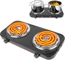 Portable Electric Stove, 2000W Double Burner Cooktop