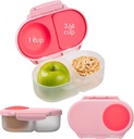 b.box Snack Box Reusable Snack Containers with Lids 2 compartments, Bento Box for kids and toddlers, Leakproof Lunch Box, BPA free and Dishwasher Safe Snack Container (Flamingo Fizz, 1 3/4 Cup)