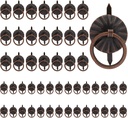 50 Pcs Mini Pull Handle, Metal Ring Pull Handles, Small Drawer Pulls for Jewelry Box Chest Cabinet Drawer, 0.75” OD, Red Bronze