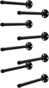Pipe Shelf Bracket Set of 10 Heavy Duty Floating Shelf Bracket 12 Inch Metal DIY Industrial Pipe Shelving Hardware for Wall Closet, Black