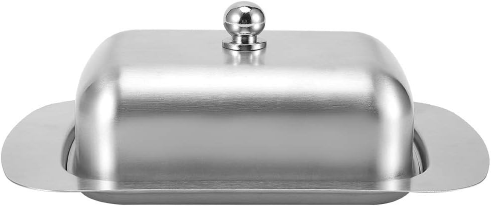 Dessert Bowl,Stainless Steel Butter Dish, Cheese Bread Box with Handle, Cover and Tray, Size Approx 7.3 x 4.8 x 2.8 inch, Stainless Steel Butter Dish, Dessert Bowl, Cheese Butter Dish Butter Box