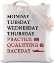 ZJXHPO Racing Days Of The Week Car Tote Bag Race Reusable Grocery Shopping Bag Motorsport Shoulder Bag Qualifying Day Gift