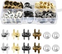 TIMESETL 40 Sets 14mm Button Clasps Snaps Fastener Clasps DIY Craft Sewing Buttons Knitting Buttons Sets for Sewing, Craft, Purses, Bags, Clothes, Leather, 4 Colors