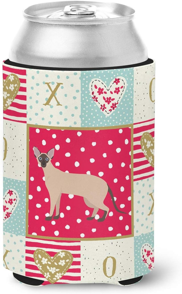 Caroline's Treasures CK5589CC Colorpoint Shorthair #2 Cat Love Can or Bottle Hugger, Red Cooler Washable Drink Sleeve Collapsible Beverage Insulated Holder, Can Hugger, Multicolor