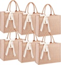 Burlap Tote Bag Bulk, Reusable Jute Tote Bags with Handles for Shopping Weddings Travel Embroidery Crafts