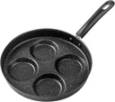 4-Cup Divided Egg Frying Pan Multi-Egg & Waffle Skillet Non-Stick Iron Pan for Home Kitchen Swedish Pancakes & Crepes