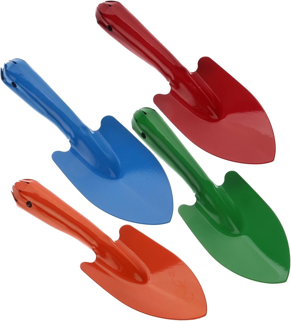 HANABASS 4pcs Boys and Girls Metal Garden Shovel Lightweight Hand Tools for Digging Planting and Mini Iron Spades for Outdoor Activities