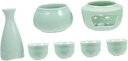 Cabilock Ceramic Sake Warmer Set with Cups Traditional Japanese Pottery for Hot Sake Includes Pot and Warming Bowl Elegant Design for Entertaining and Gifting