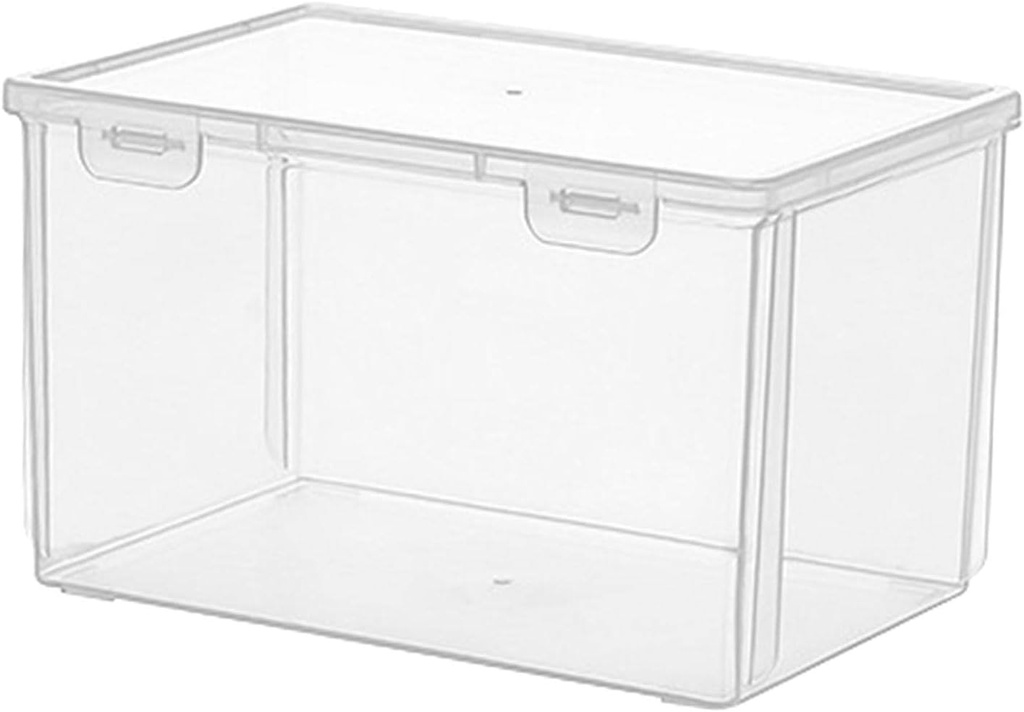 Clear Bread Box Storage Bin Bagel Muffins Fruits Bread Container Airtight Organizer Bread Bins with Lid for Countertop Kitchen Cabinet, 21.3x14.7x12.7cm