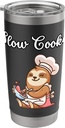 Funny Slow Cooker Sluggish Cooking Sloth Chef Funny Cooking Stainless Steel Insulated Tumbler
