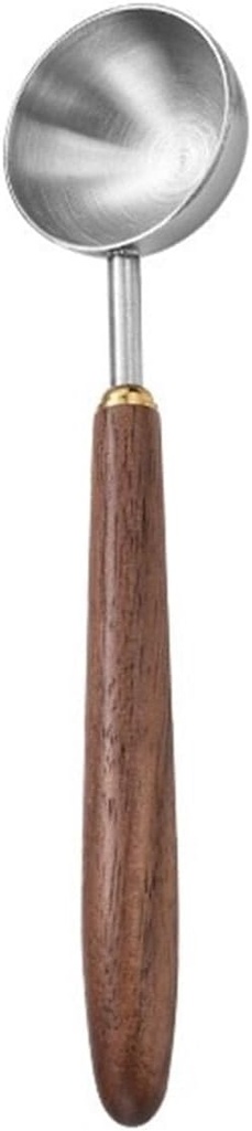 Stainless Steel Coffee Scoop Wooden Handle Tablespoon Measuring Spoon Walnut Wood Long Spoons(8ml)