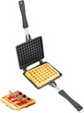 Cast Aluminum Waffle Tools Non Stick Baking Pan Universal Square Waffle Maker Housewarming Gift Waffle Mold Pan for Indoor Outdoor Use Breakfast Lunch Dinner