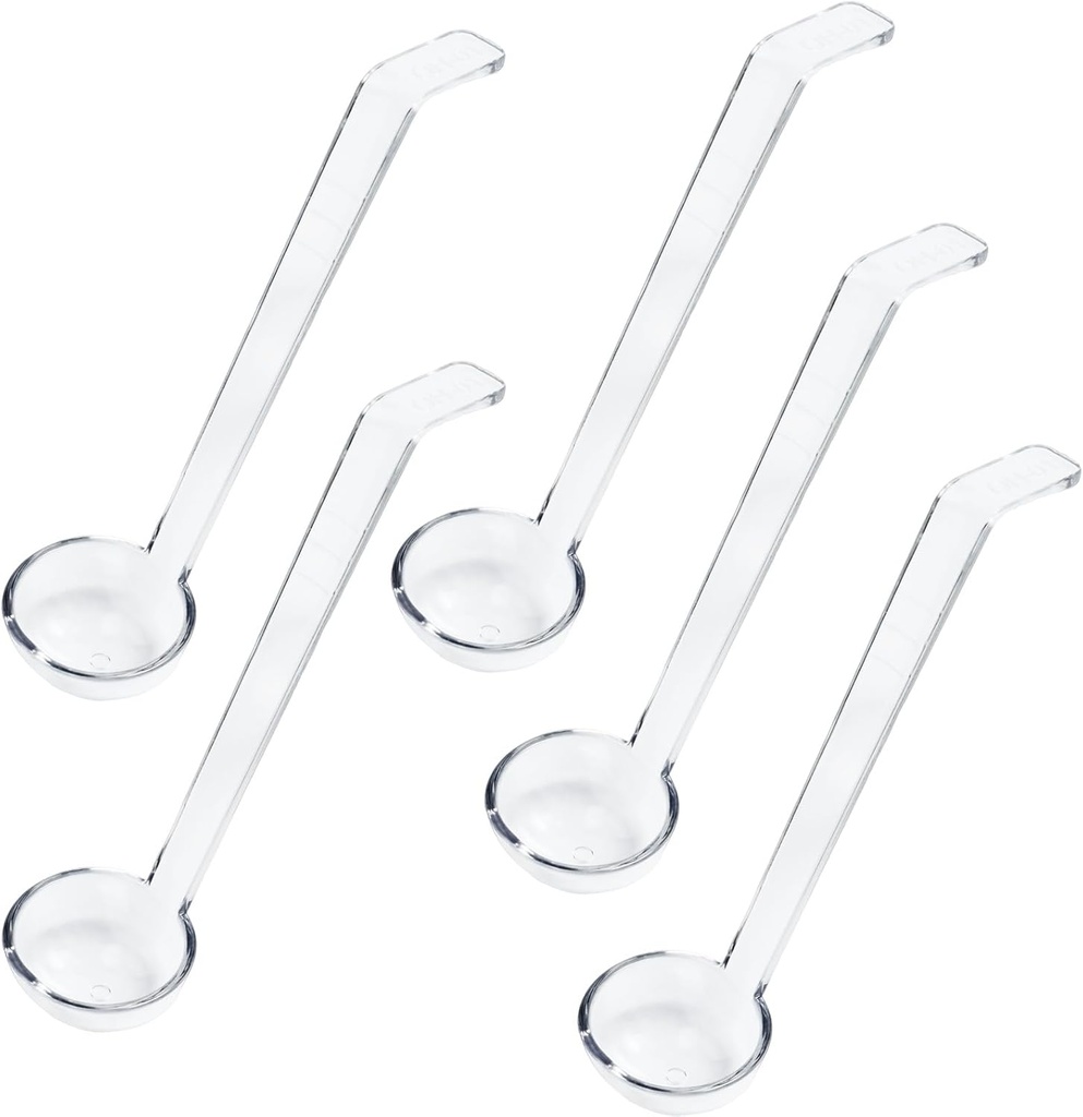 5 Pcs Clear Small Ladle 7.8 Inches Long Handle Ladles for Serving Spoons Punch Bowl Spoon Mini Plastic Ladle for Serving Dressings Fruit Juices Cocktail Party Catering (Clear)