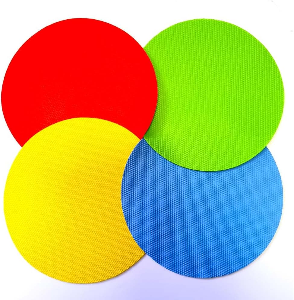 4pcs Rubber Jar Opener Bottle Gripper Non Slip Pad Multi-function Can Opener for Seniors with Arthritis Weak Hands (Circle One)