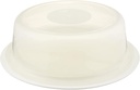 Sana Enterprises Large Cake Carrier, Storage Container, and Server with Translucent Dome and White Serving Tray with 4 Additional Condiment Trays