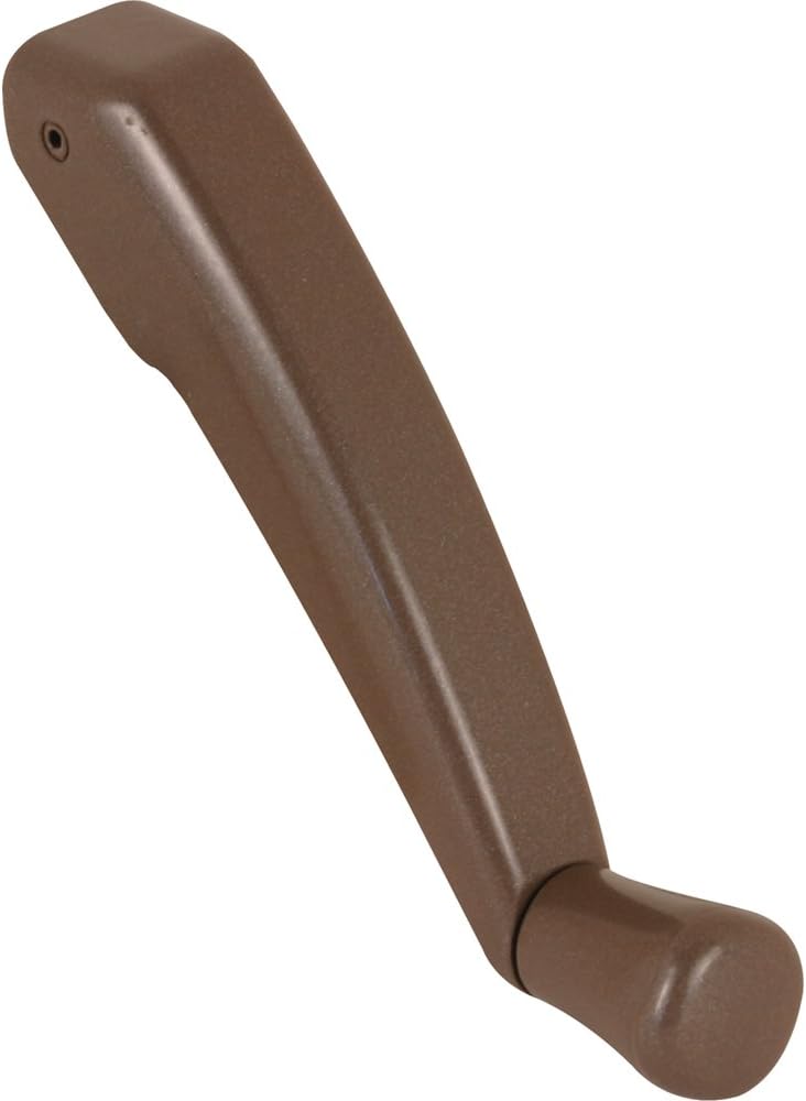 Prime-Line TH 22243 Folding Crank Handle for 11/32 In. Spindle Casement and Awning Window Operators – Low-Profile Design for Unobstructed Use of Blinds– Diecast Zinc, Bronze Finish (Single Pack)