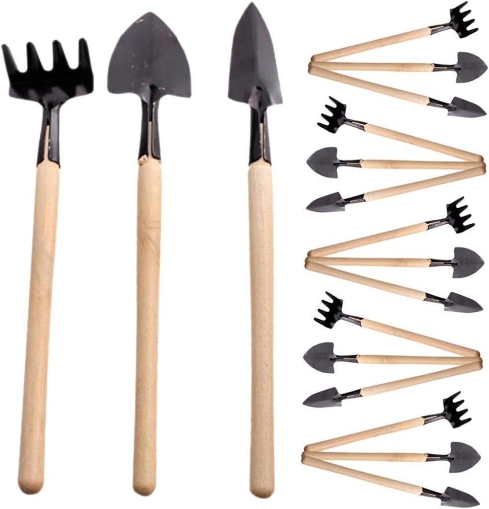 TEHAUX 6 Sets Mini Garden Tools Set Indoor Gardening Hand Tools for Planting Digging Transplanting for Succulent Care Flower Beds