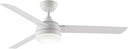 Fanimation Xeno Wet 3 Blade Ceiling Fan 14.54 Inch Tall and 56 Inch Wide with Matte White Finish and Matte White Blades